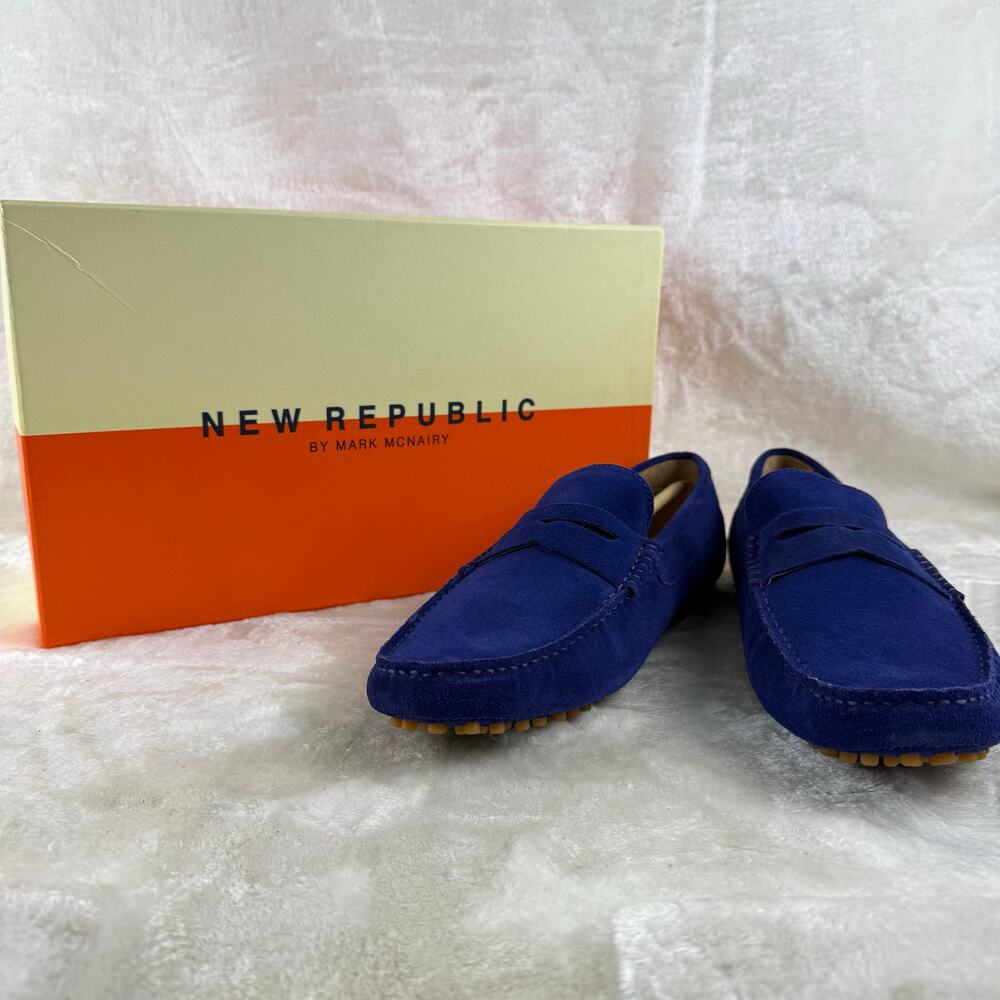 New Republic by Mark McNairy Barclay Suede Loafer / Driver Men's Size 10.5 Blue